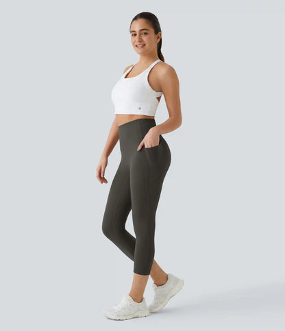 Halara UltraSculpt™ High Waisted Tummy Control Pocket Shaping Training Capri Leggings