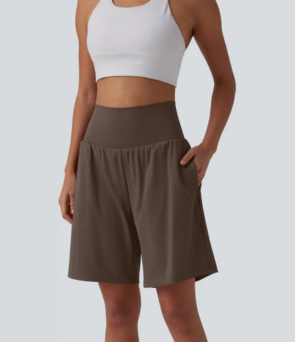 SoftlyZero™ Airy Super High Waisted 2-in-1 InstantCool Yoga Shorts 9" with Pockets