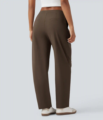 Halara Flex™ DayStretch Asymmetric Mid Rise Barrel Leg Work Pants with Pockets