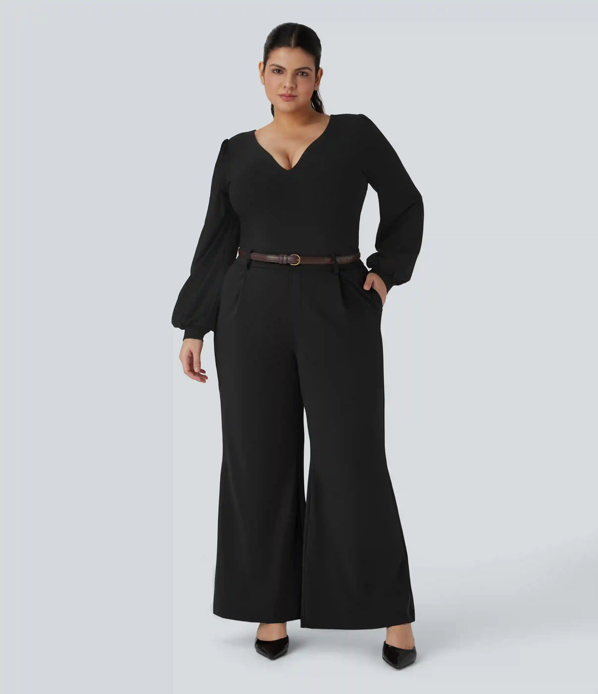 Halara Flex™ DayStretch High Waisted Work Plus Size Flare Pants with Pockets