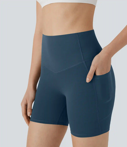Halara UltraSculpt™ High Waisted Butt Lifting Tummy Control Pocket Shaping Training Biker Shorts 5''