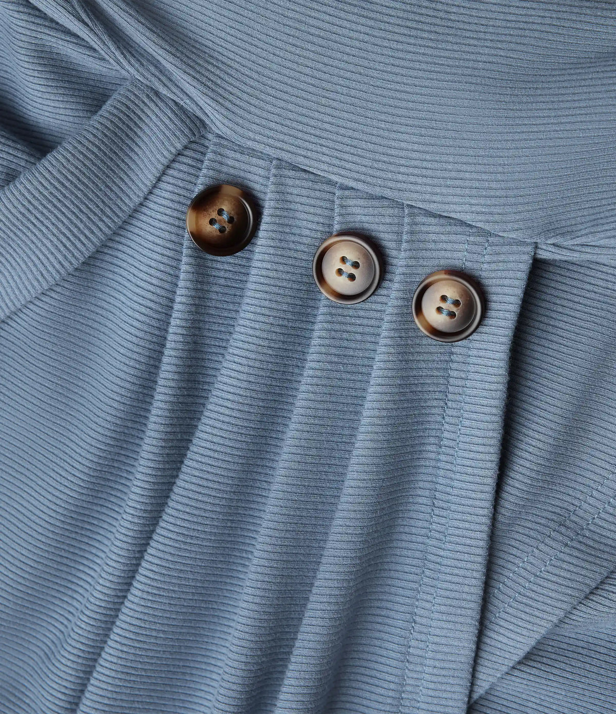 Ribbed Knit V-neck Crossover Long Sleeve Work Top