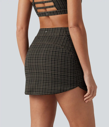 Halara UltraSculpt™ Check Plaid Print High Waisted 2-in-1 Mini Golf Skirt with Pocket