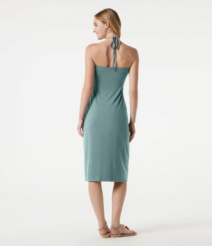 Halter Tie Back Midi Dress with Pockets