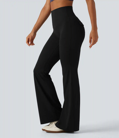 Halara UltraSculpt™ High Waisted Tummy Control Ruched Flare Yoga Leggings with Pockets