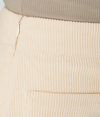 High Waisted Pocket Zipper 2-in-1 Corduroy Mini Casual Skirt