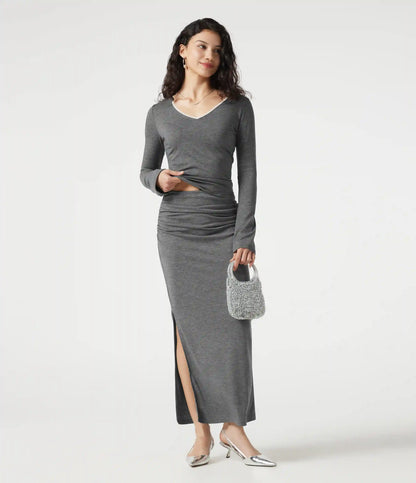 V Neck Lace Long Sleeve Top