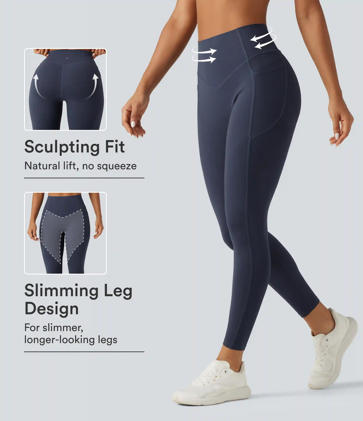 Halara UltraSculpt™ High Waisted Tummy Control Butt Lifting Yoga Leggings with Pockets