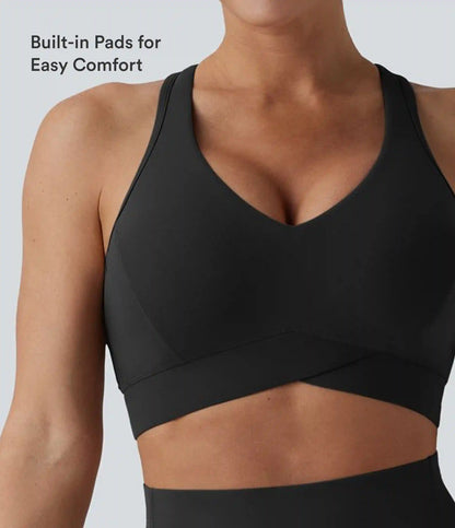 Halara UltraSculpt™ Light Support V Neck Racerback Running Sports Bra DD-F Cups