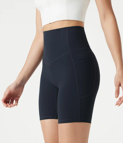 Halara UltraSculpt™ High Waisted Anti-Roll Tummy Control Shaping Workout Biker Shorts 7'' with Pockets