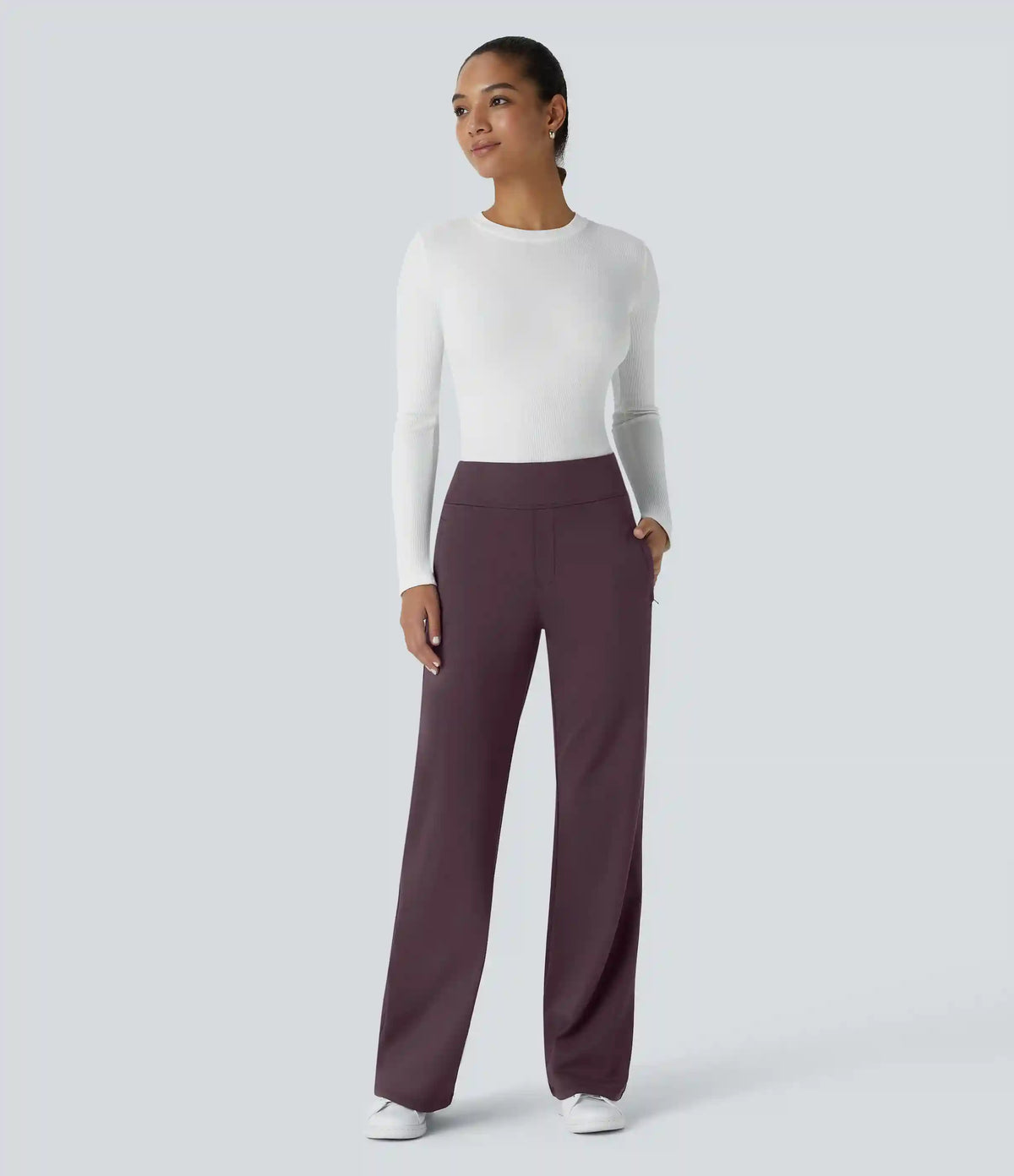Halara Flex™ DayStretch Mid Rise Side Zipper Pocket Work Flare Pants