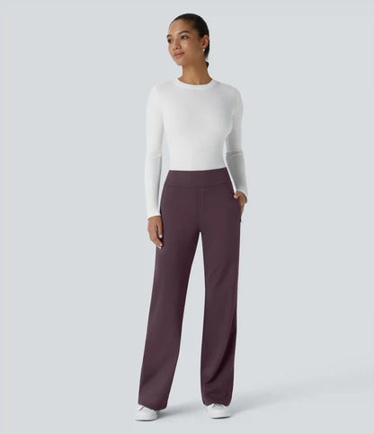 Halara Flex™ DayStretch Mid Rise Side Zipper Pocket Work Flare Pants
