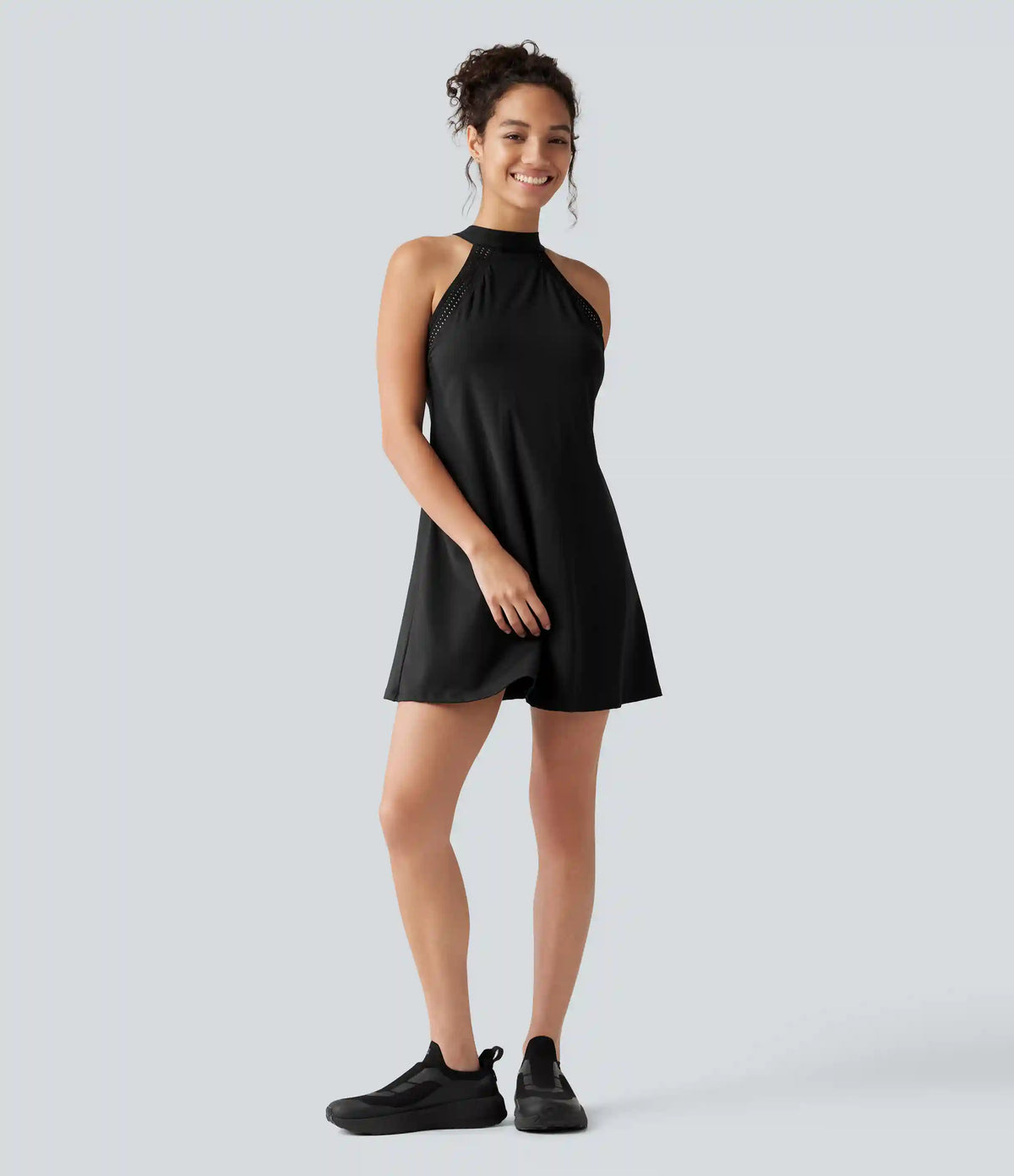 SoftlyZero™ Airy Tie Back Built-in Bra 2-in-1 InstantCool Mini Yoga Active Dress with Pocket-Longer Length