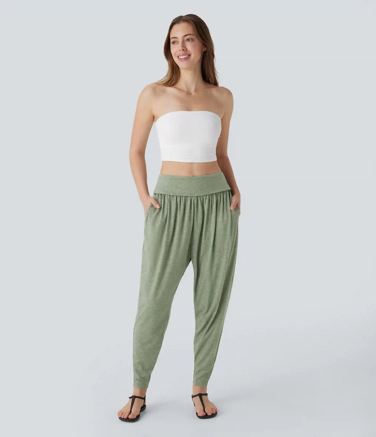 High Waisted Pocket Harem Pants