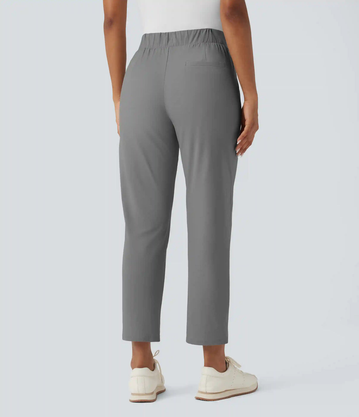 High Waisted Drawstring Pockets Quick Dry Golf Tapered Pants-Golf Tee Pocket