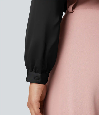 Tie Front Long Sleeve Work Shirt