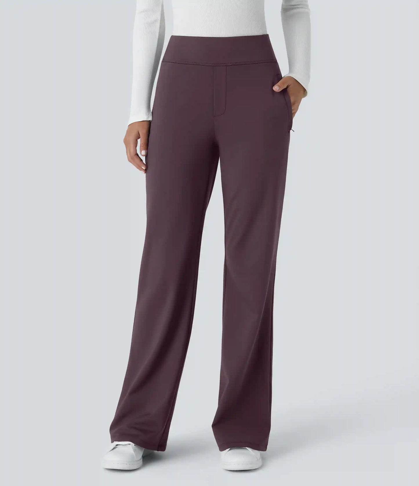Halara Flex™ DayStretch Mid Rise Side Zipper Pocket Work Flare Pants