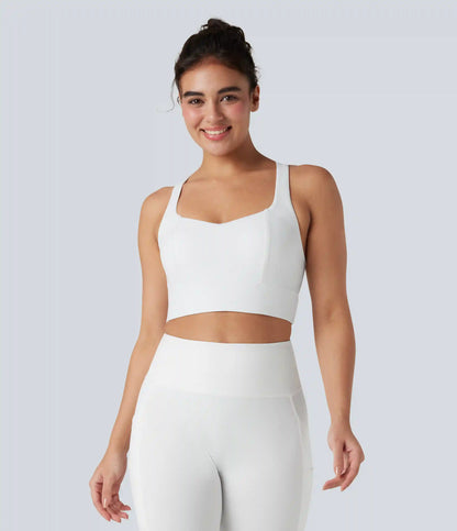 Light Support Racerback Crisscross Yoga Sports Bra