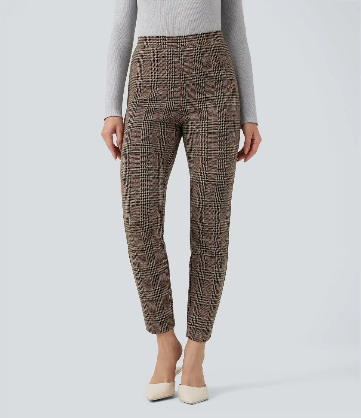 Halara Flex™ High Waisted Pocket Houndstooth Plaid Skinny Work Pants