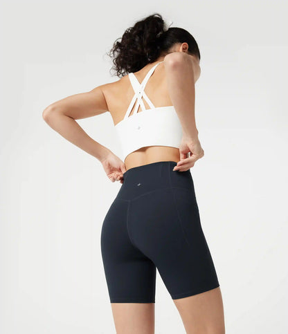 Halara UltraSculpt™ High Waisted Anti-Roll Tummy Control Shaping Workout Biker Shorts 7'' with Pockets