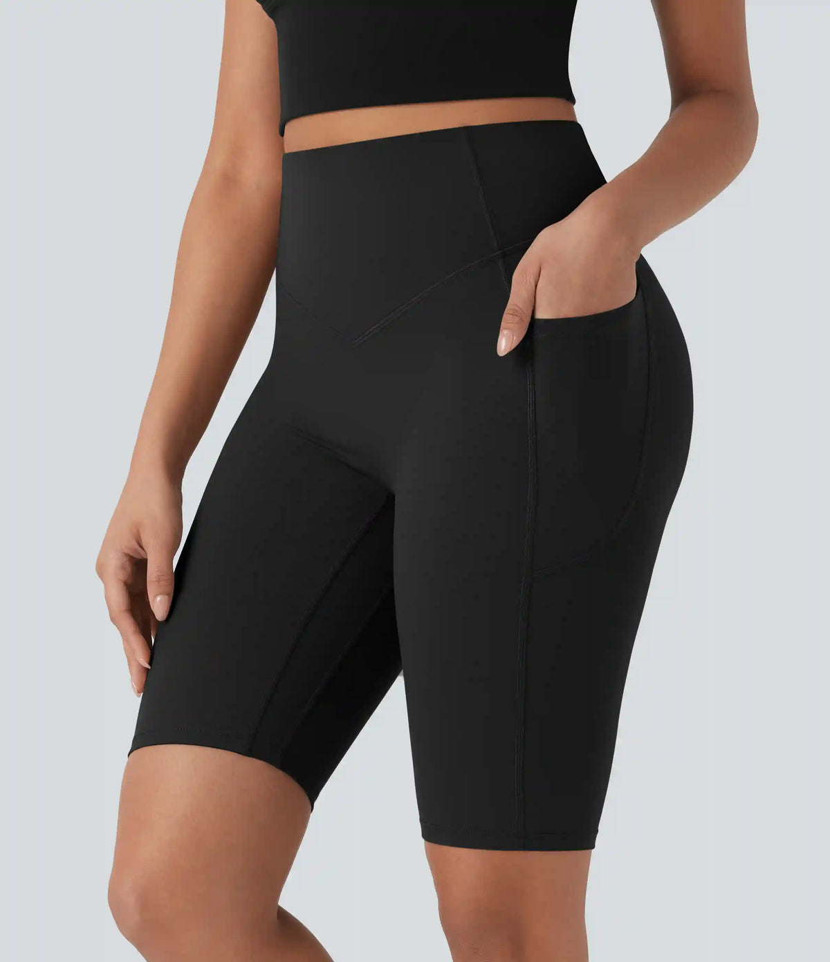 Halara UltraSculpt™ High Waisted Scrunch Butt Lifting Tummy Control Side Pocket Shaping Workout Biker Shorts 9''