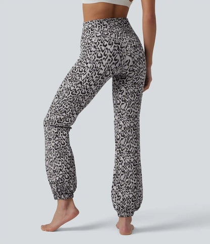 SoftlyZero™ Leopard Print High Waisted Dance Balloon Joggers with Pockets-UPF40+