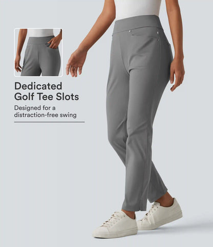 High Waisted Tapered Golf Pants with Pockets