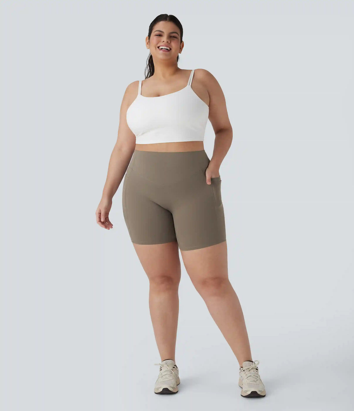 Plus Size Halara UltraSculpt™ High Waisted Scrunch Butt Lifting Tummy Control Shaping Training Biker Shorts 7'' with Pockets