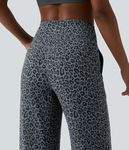 Halara UltraSculpt™ Leopard Print High Waisted Tummy Control Straight Leg Yoga Pants with Pockets
