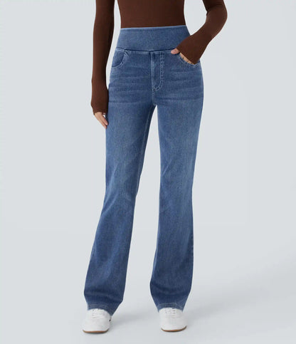Halara Flex™ High Waisted Pockets Washed Casual Bootcut Jeans