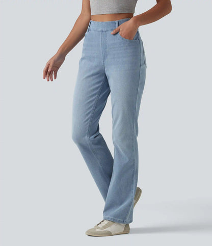 Halara Flex™ High Waisted Pockets Washed Casual Bootcut Jeans