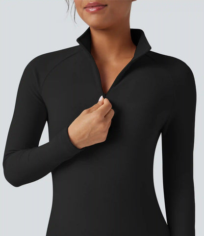 Half Zip Long Sleve Fleece Casual Top