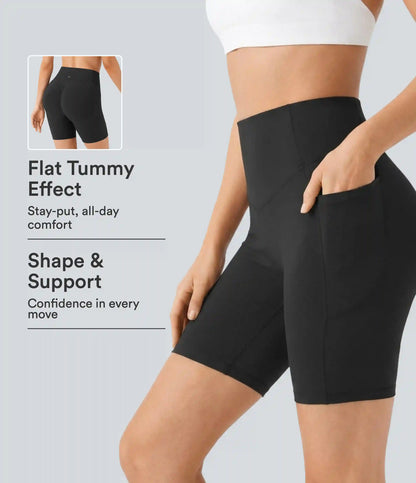 Halara UltraSculpt™ High Waisted Scrunch Butt Lifting Tummy Control Side Pocket Shaping Workout Biker Shorts 7''