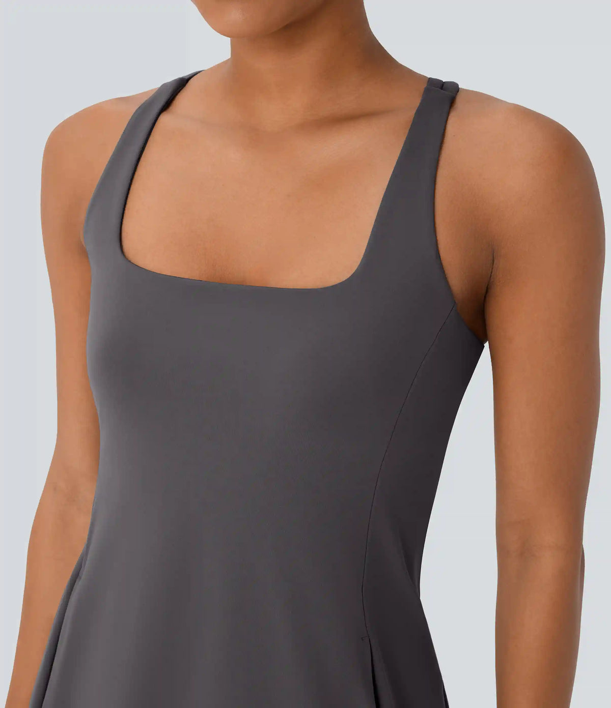 SoftlyZero™ Plush Cut Out Pocket 2-Piece Mini Yoga Active Dress