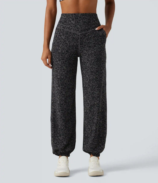 Halara UltraSculpt™ Leopard Print High Waisted Tummy Control Yoga Joggers with Pockets