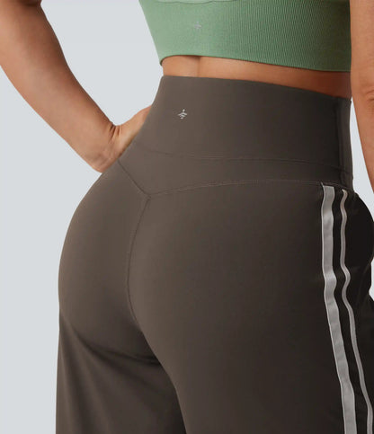 Halara UltraSculpt™ High Waisted Tummy Control Color Block Stripes Yoga Baggy Pants with Pockets