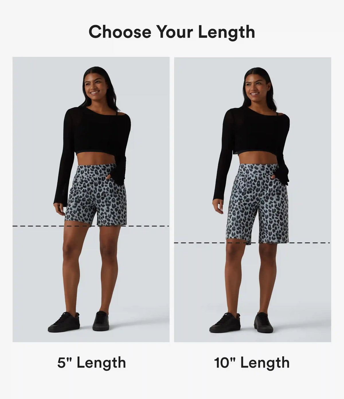 High Waisted Leopard Waffle Casual Baggy Bermuda Shorts 10'' with Pockets
