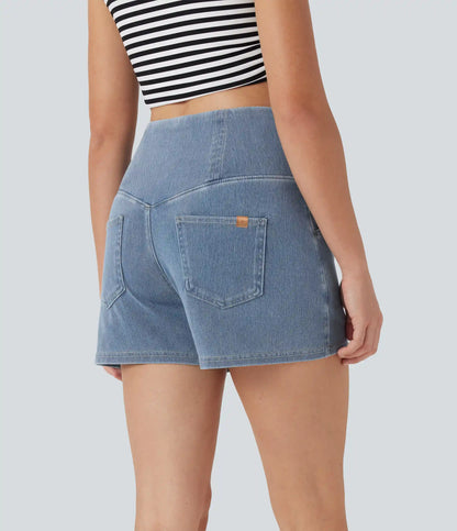 Halara Flex™ High Waisted Tummy Control Denim Casual Shorts 3'' with Pockets