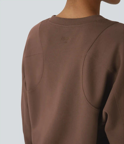 SpacerTek™ Round Neck Raglan Sleeve Solid Casual Sweatshirt