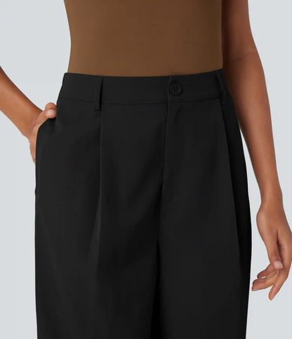 High Waisted Wide Leg Casual Cargo Pants with Pockets