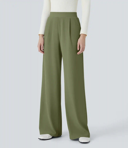 Halara Flex™ High Waisted Body Sculpt Waist-Slimming Pocket Wide Leg Micro Waffle Work Pants