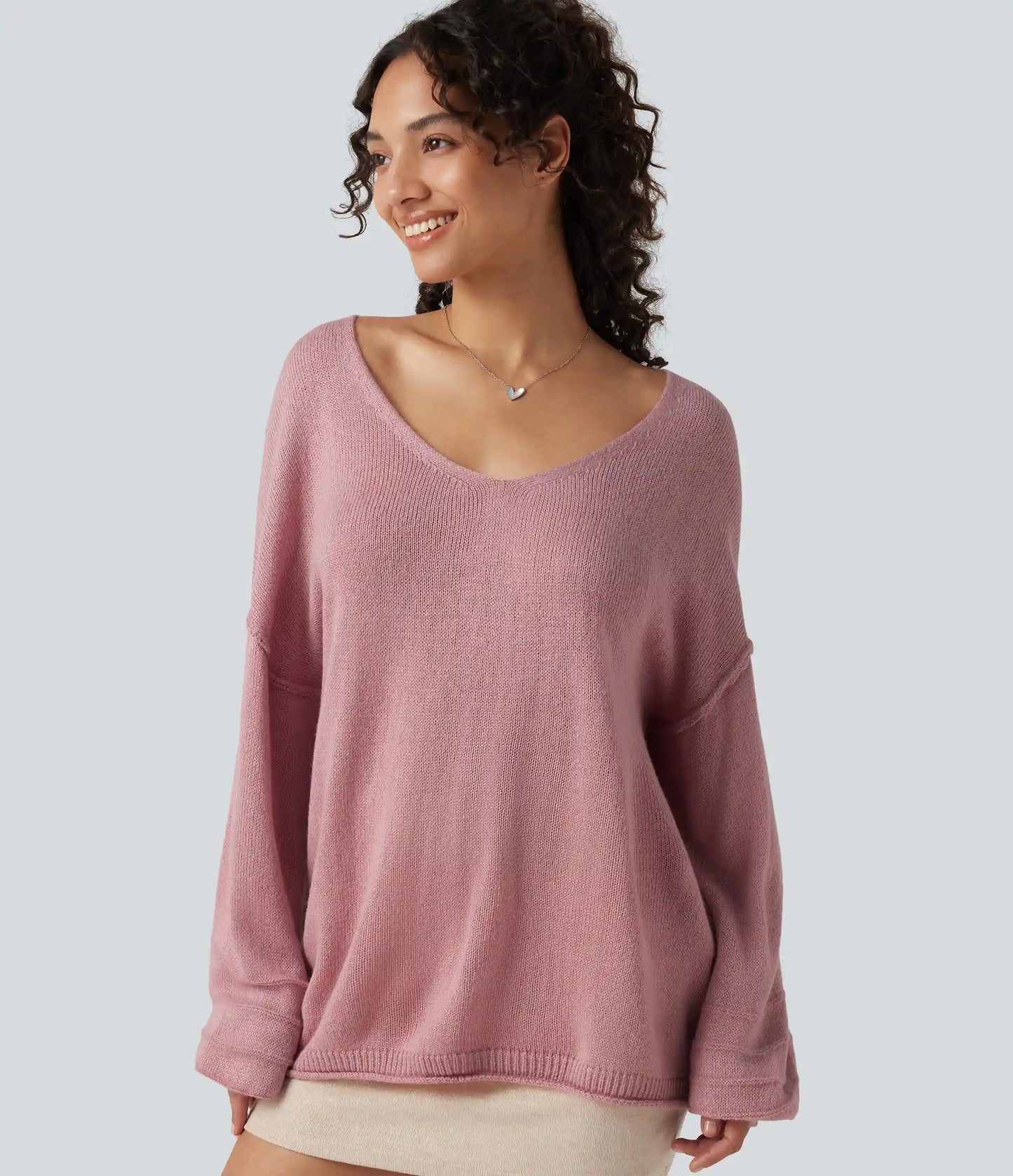 V Neck Long Sleeve Casual Sweater