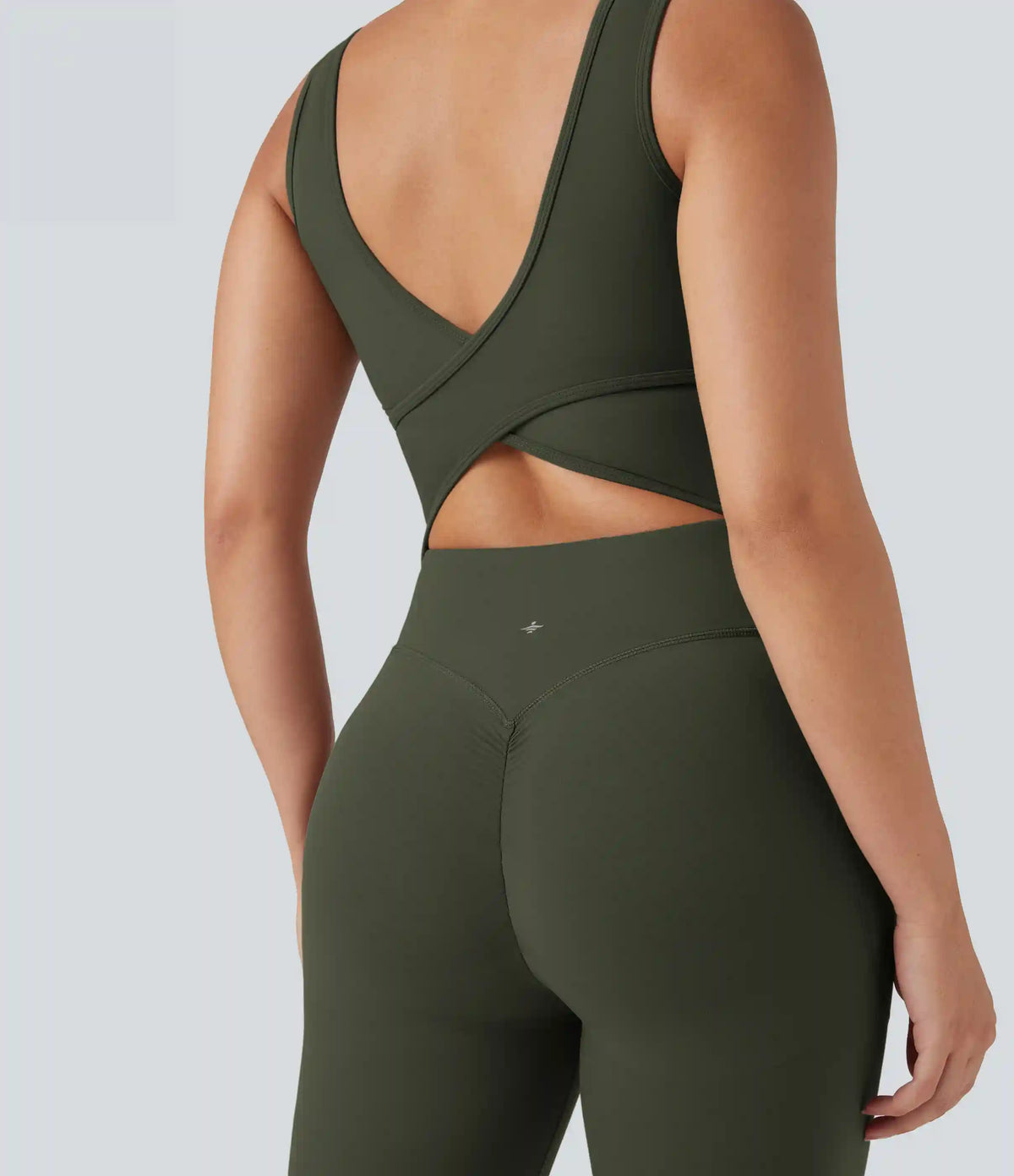 Halara UltraSculpt™ V Neck Tummy Control Butt Lifting Workout Jumpsuit with Pockets