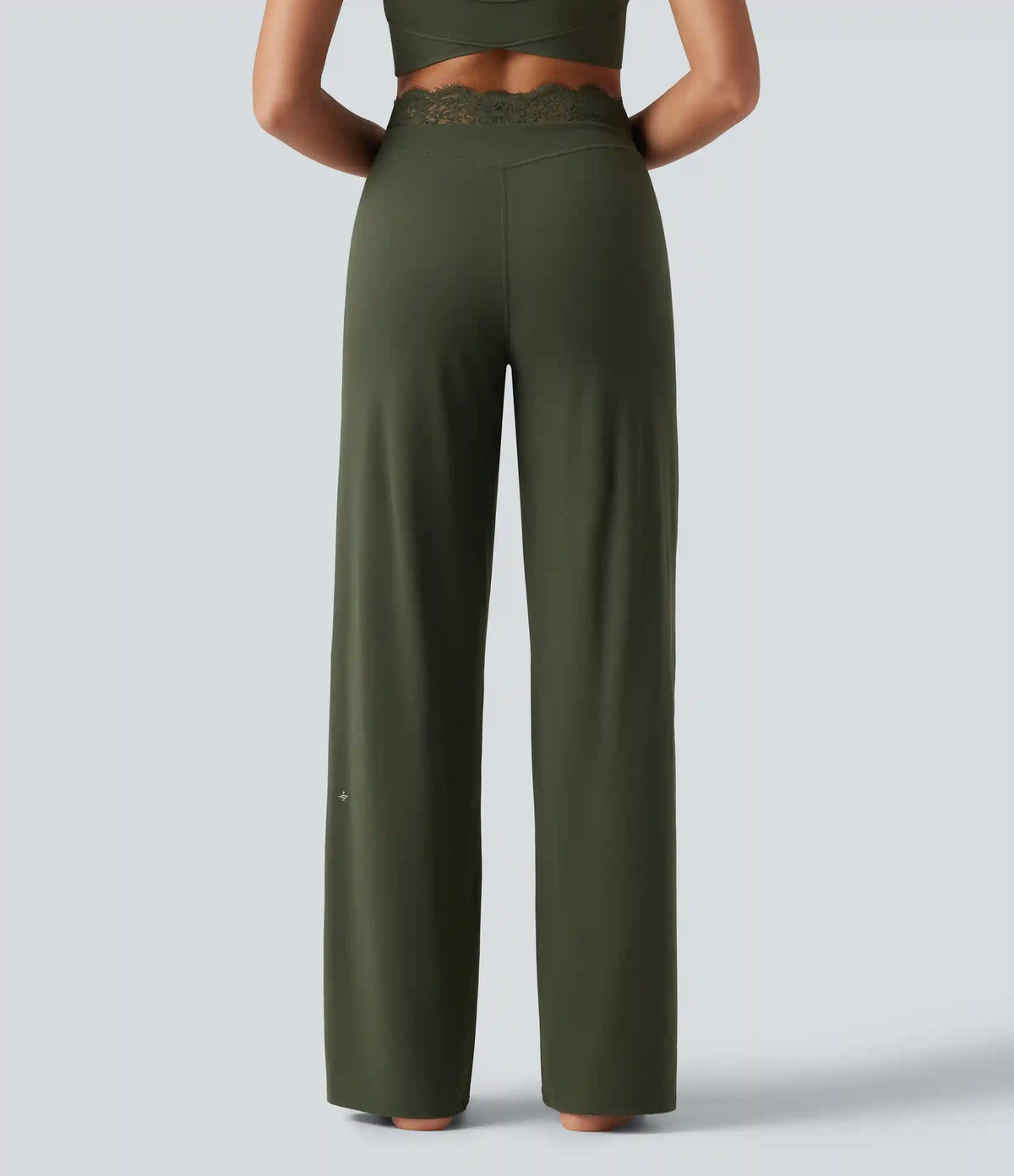 Halara UltraSculpt™ High Waisted Contrast Lace Tummy Control Straight Leg Yoga Pants with Pockets