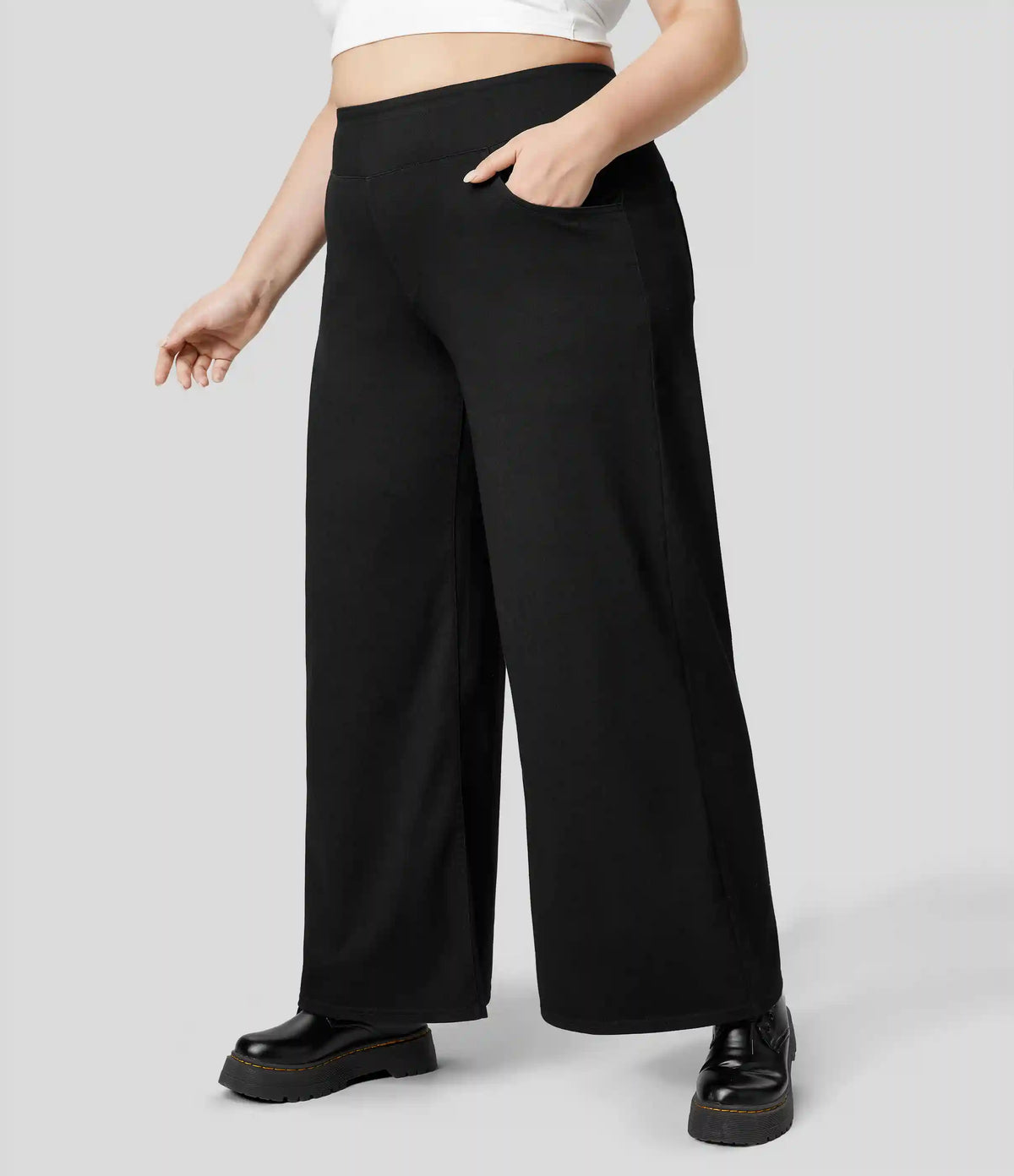 Halara Flex™ High Waisted Pockets Baggy Wide Leg Loose Casual Plus Size Jeans