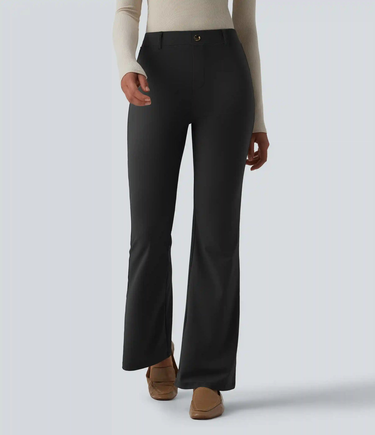 High Waisted Flare Work Pants