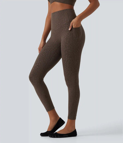 Halara UltraSculpt™ Leopard Print High Waisted Tummy Control Yoga Leggings with Pockets