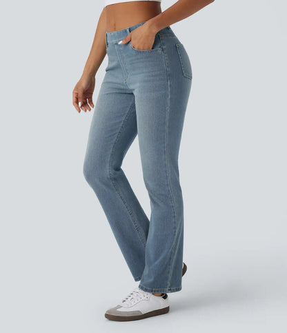 Halara Flex™ High Waisted Pockets Washed Casual Bootcut Jeans