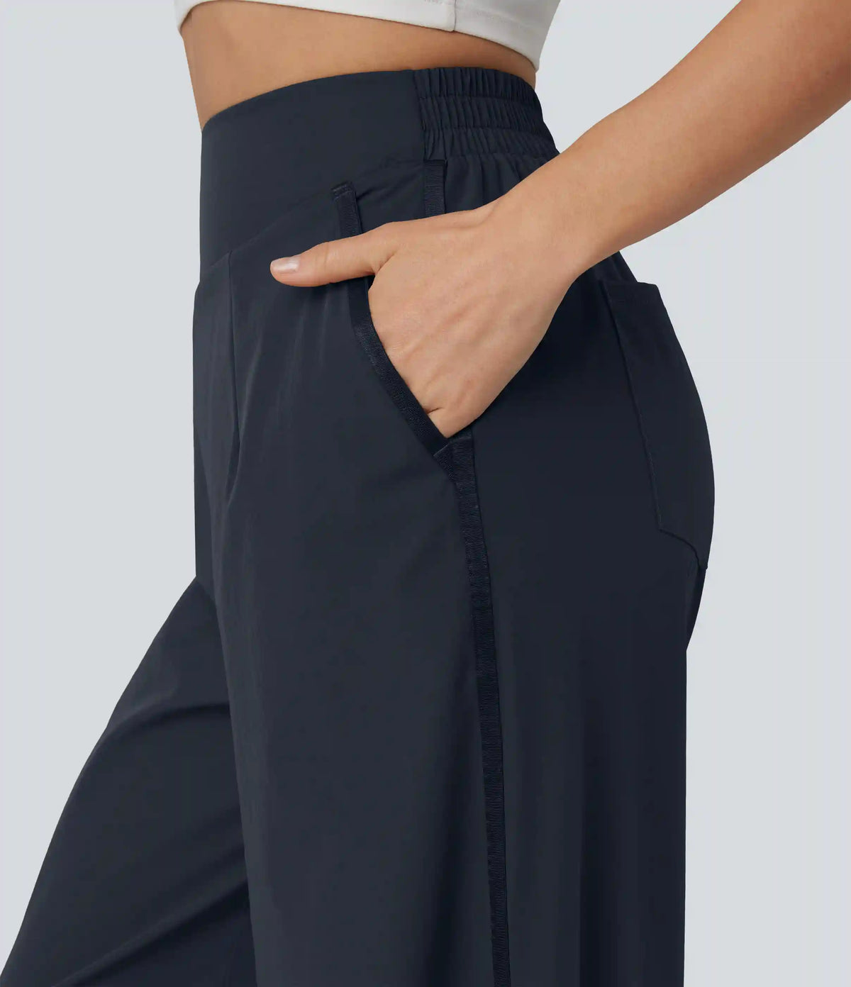 High Waisted Wide Leg Baggy Casual Pants with Pockets