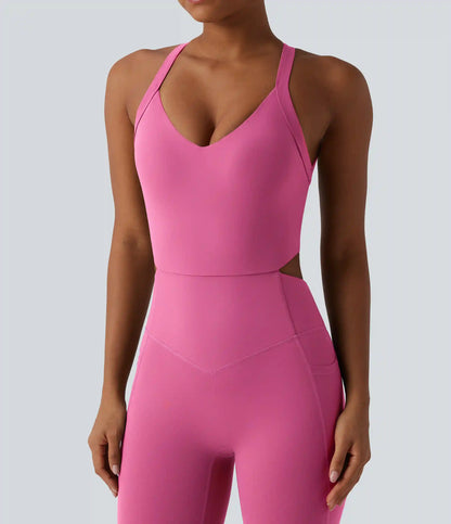 Halara UltraSculpt™ Tummy Control Bootcut Training Jumpsuit with Pockets-Easy Peezy Edition